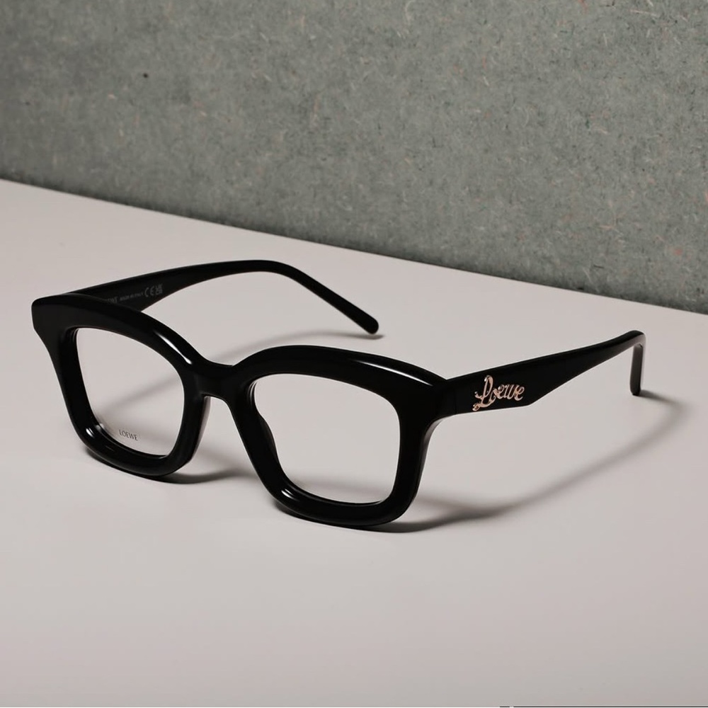 LOEWE curvy square framed acetate glasses in Black LW50047I